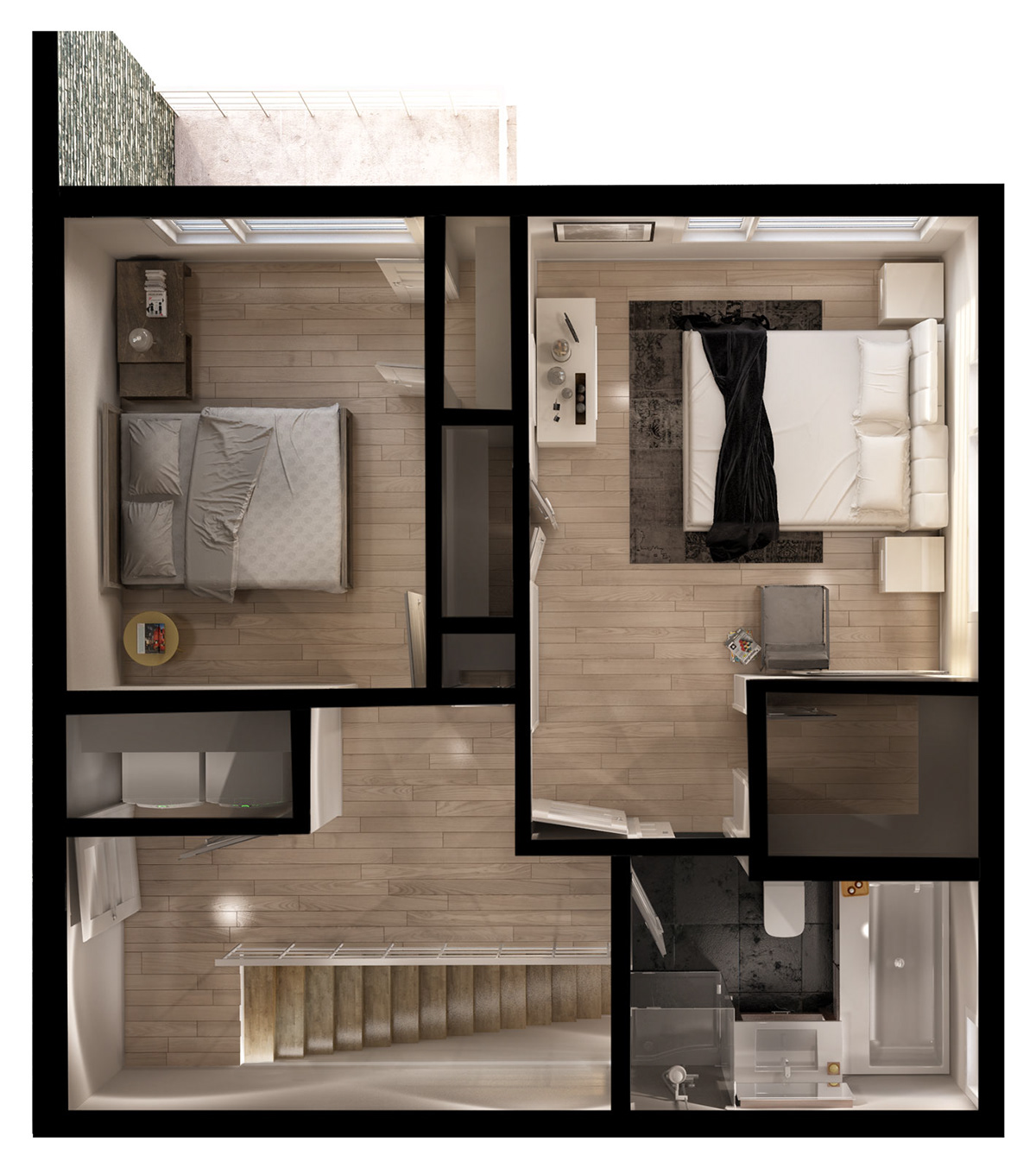3D rendus rendering vray 3dsmax 3dmax zone sismique carl plante habitations malie Intérieur 3D 3D Interior cuisine salon triplex appartement