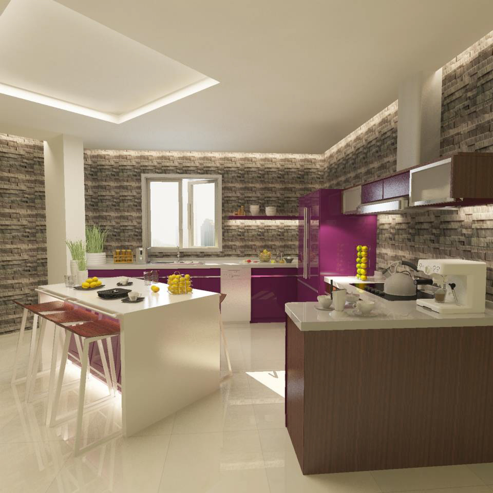 kitchen design mini kitchen  PSU Interior furniture wall stone Marble sun shin riyadh KSA jordan amman