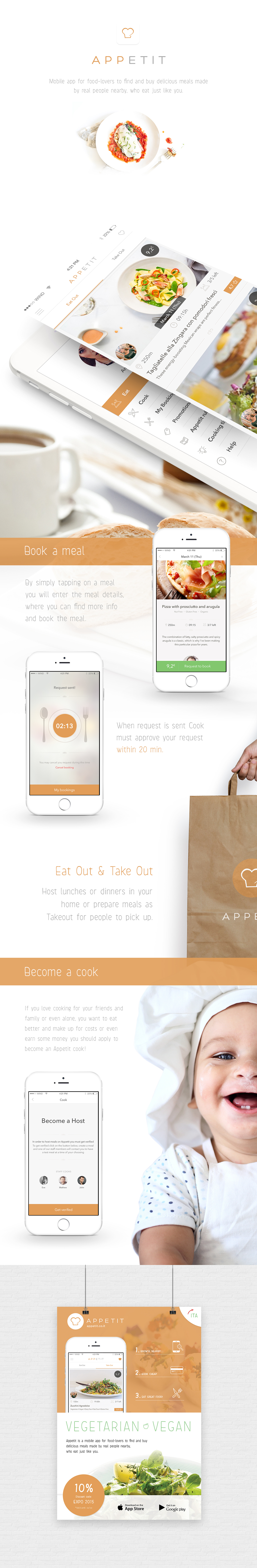 app appetit Food  cook Order mobile clean White meal