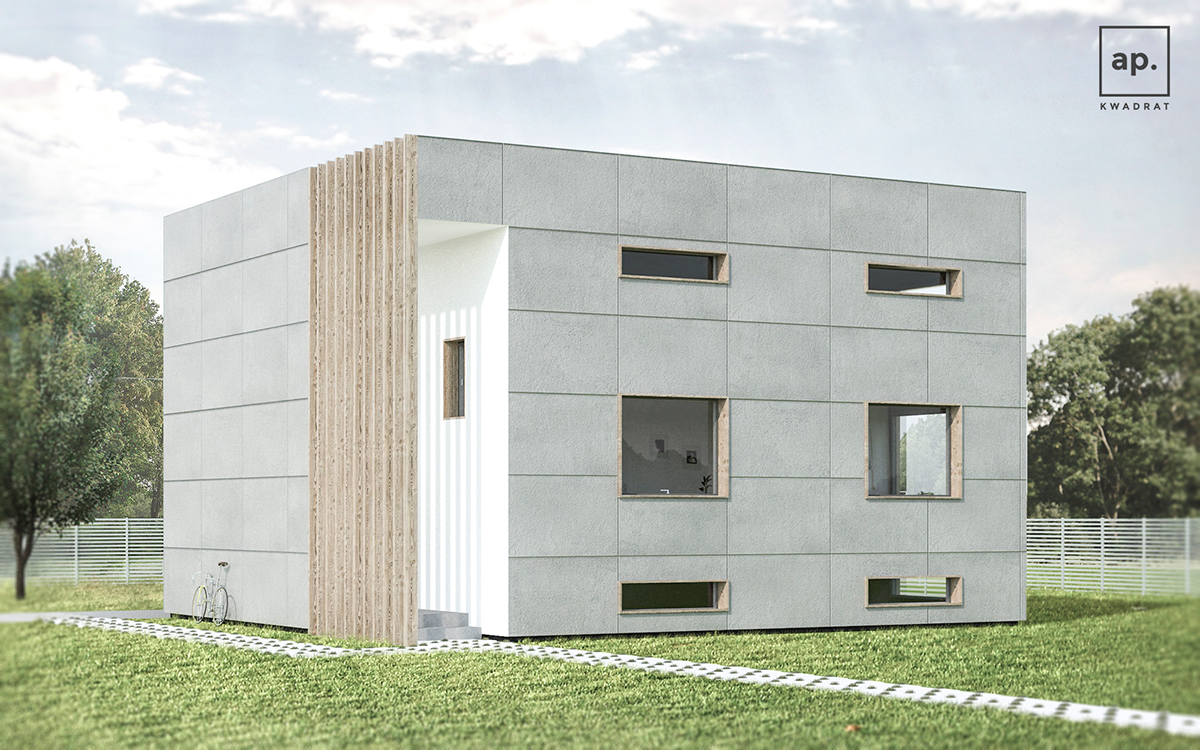 cube house redesign Minimalism minimalist modern concrete vray photoshop