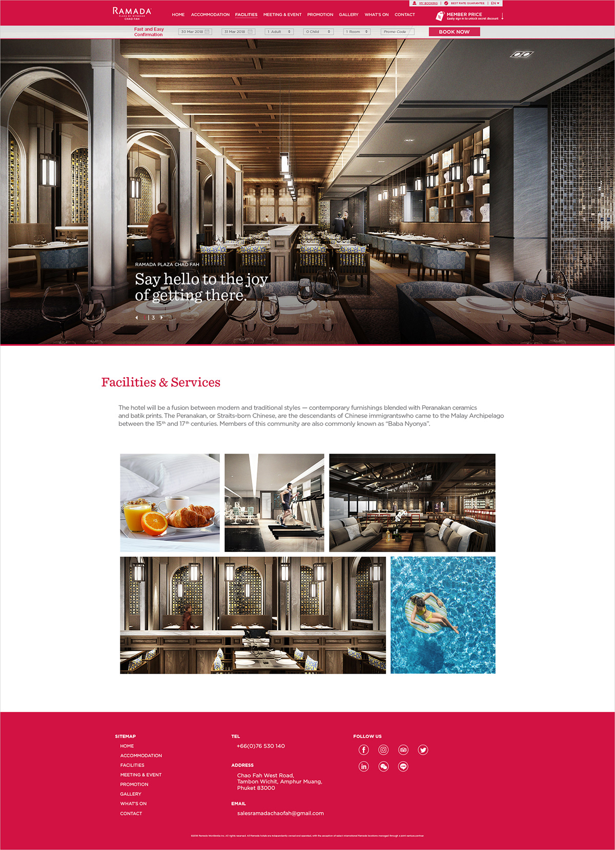 branding  corporate hotel ramada Website Design