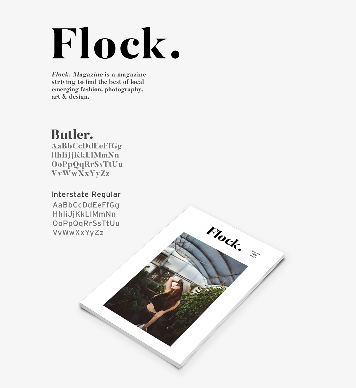 flock magazine editorial design cover brand minimal Minimalism product colour print Layout grid