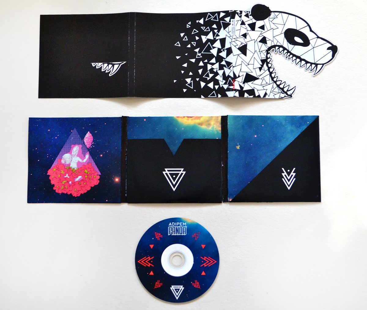 Panda  adipem band identity brand Label metal instrumental logo play Space  universe galaxy mystical Magic  