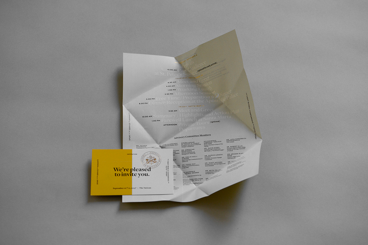 print Invitation Invitation Card seal wax letterpress typo Vatican City Event gold foil craft fold folding paper