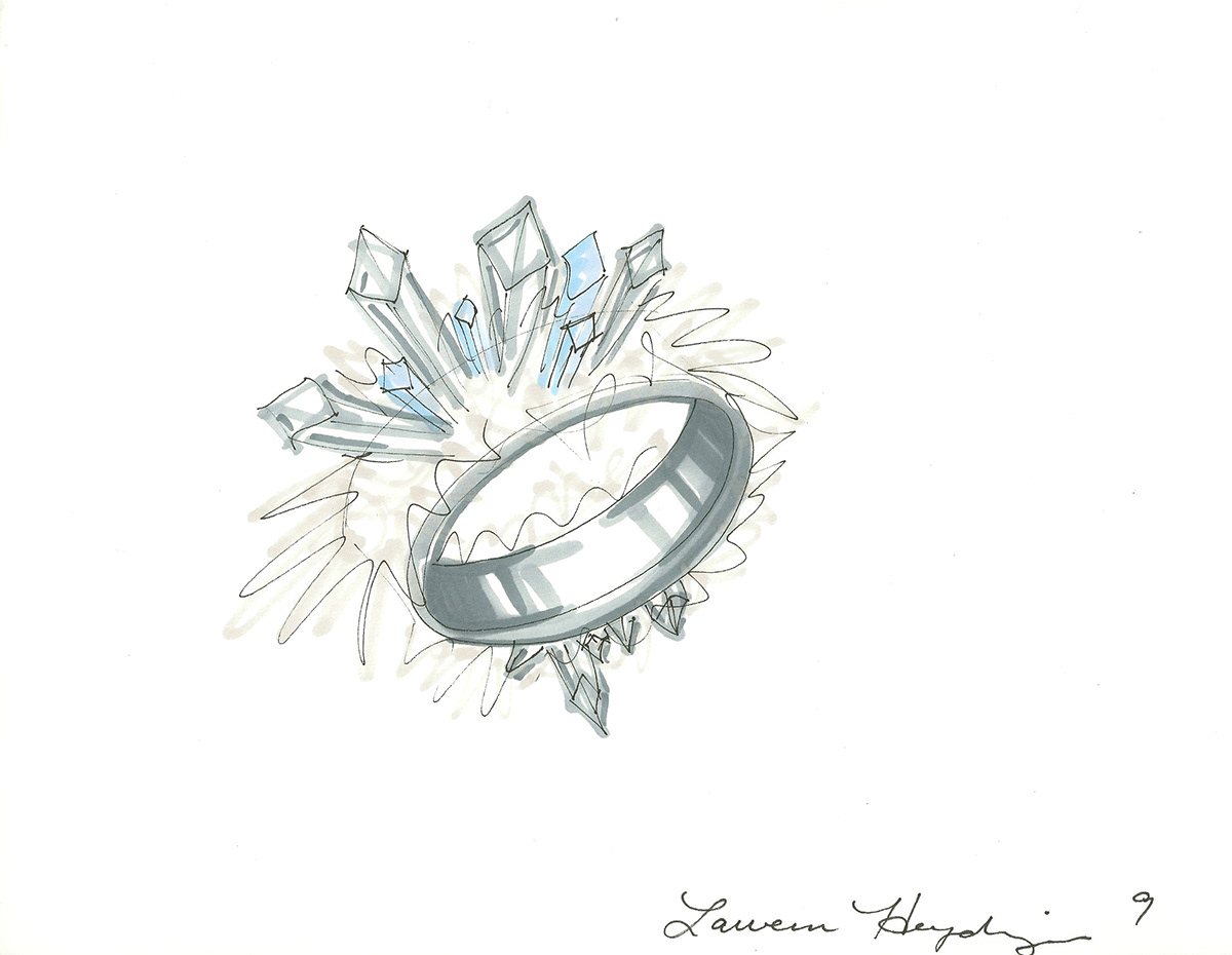 sketches drawings rederings jewelry neckalce bracelet ring Marker