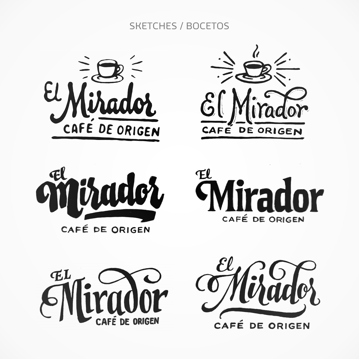 coffe Label colombia lettering Swashes