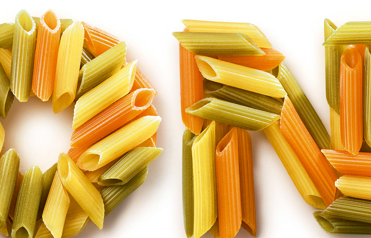 Pasta letters type art