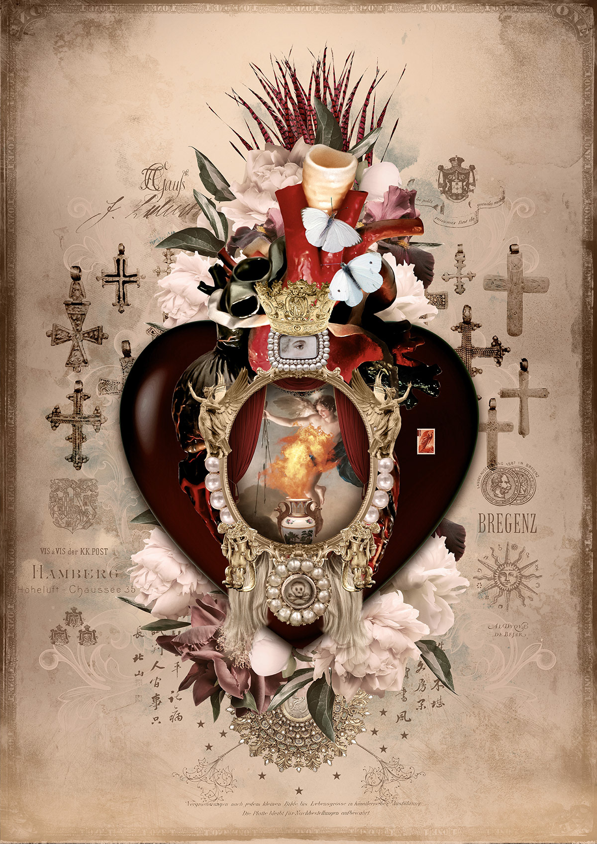 collage Digital Art  heart ILLUSTRATION  photoshop religion sacred spiritual