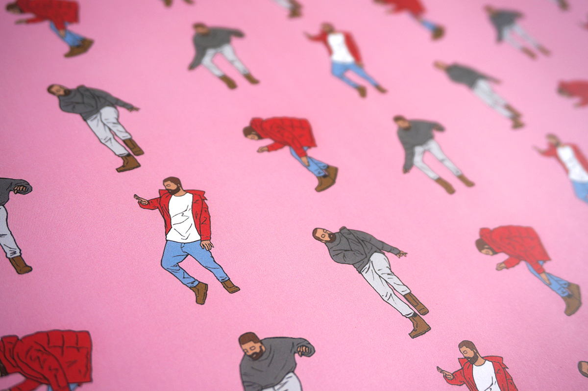 Drake Wrapping Paper, XMAS Wrapping Paper, Birthday Wrapping Paper Drake Hot Line Bling Wrapping Paper RAPPING PAPER