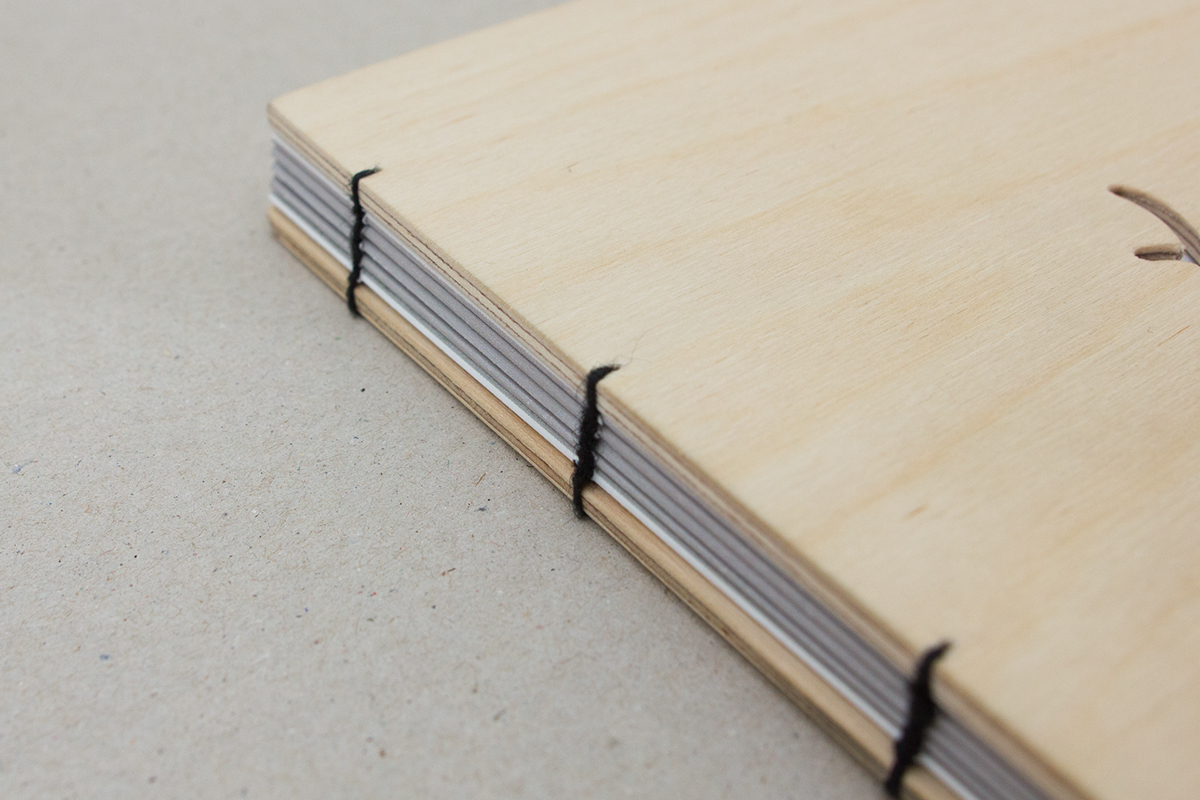 portfolio book binding coptic wood plywood
