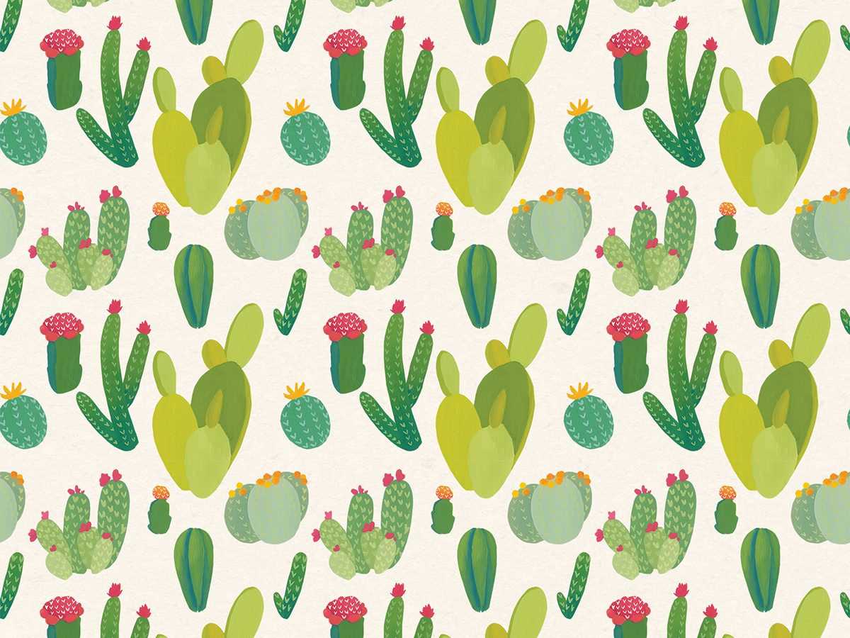 pattern Repeat Pattern gouache Succulents