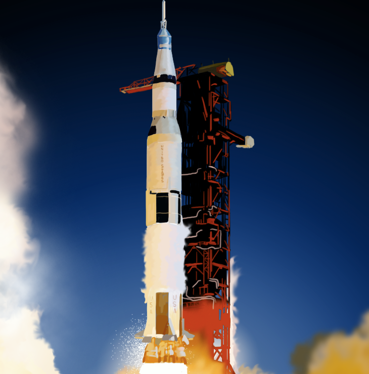 photoshop painting Neil armstrong tribute