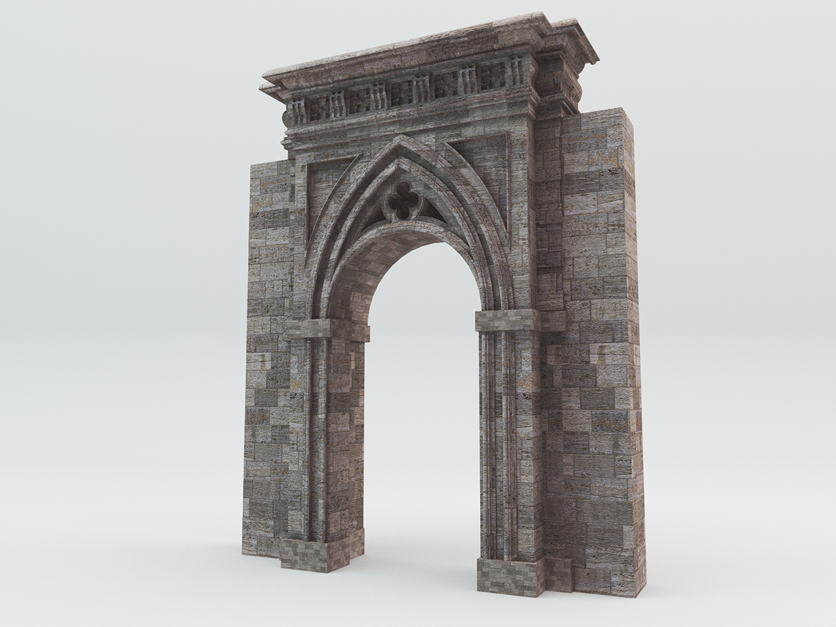 free gothic gate 3d download max   obj file  on behance