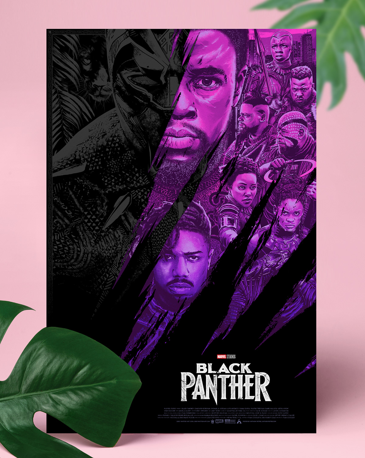 black panther marvel comics poster screen print wakanda mcu