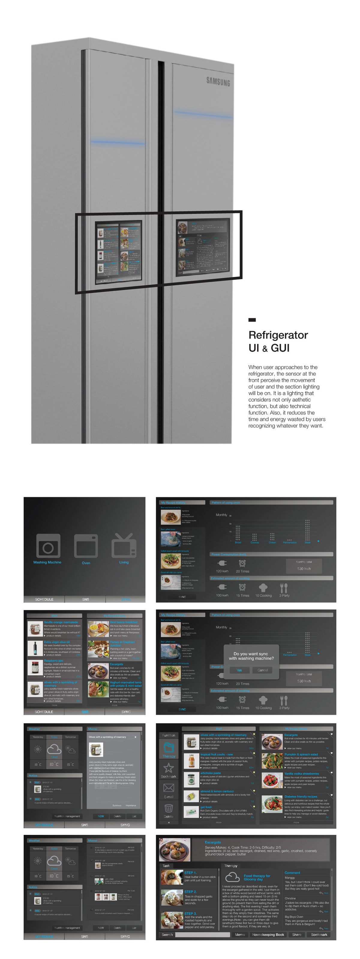 graphic user interface home appliances