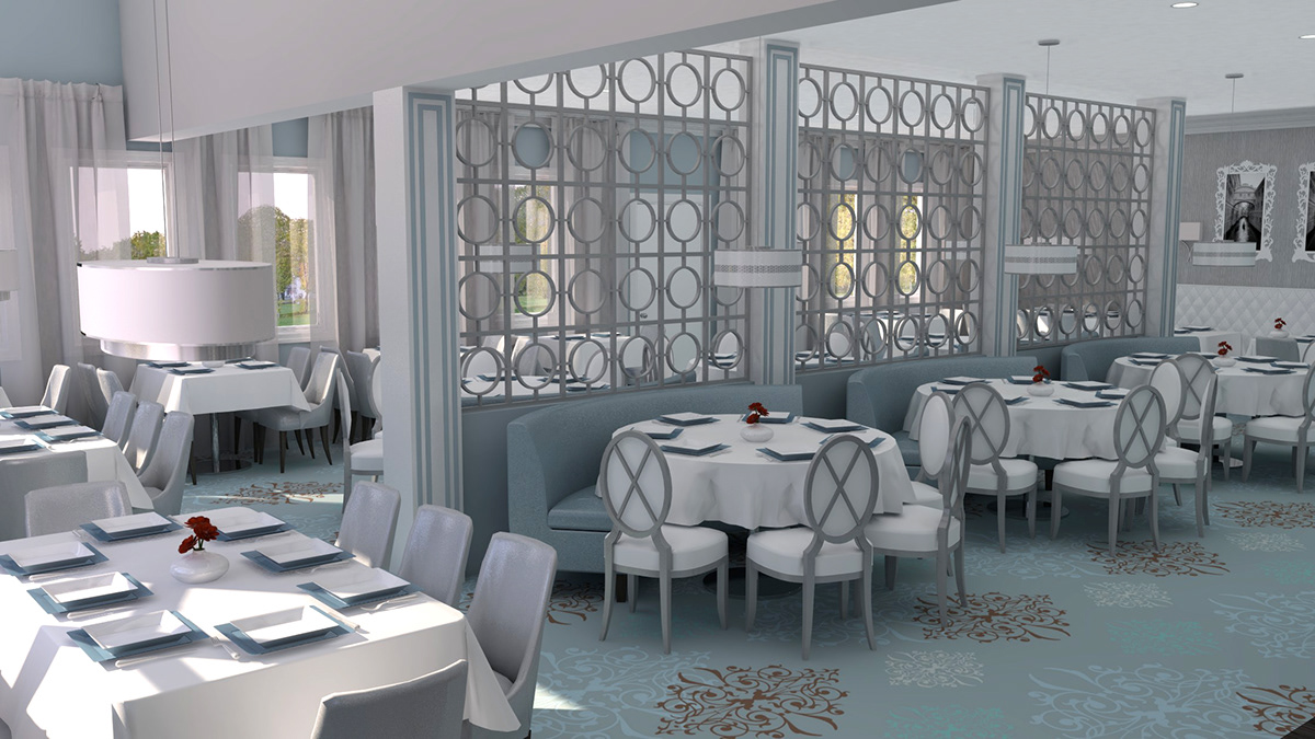 restaurant commercial Space Planning rendering