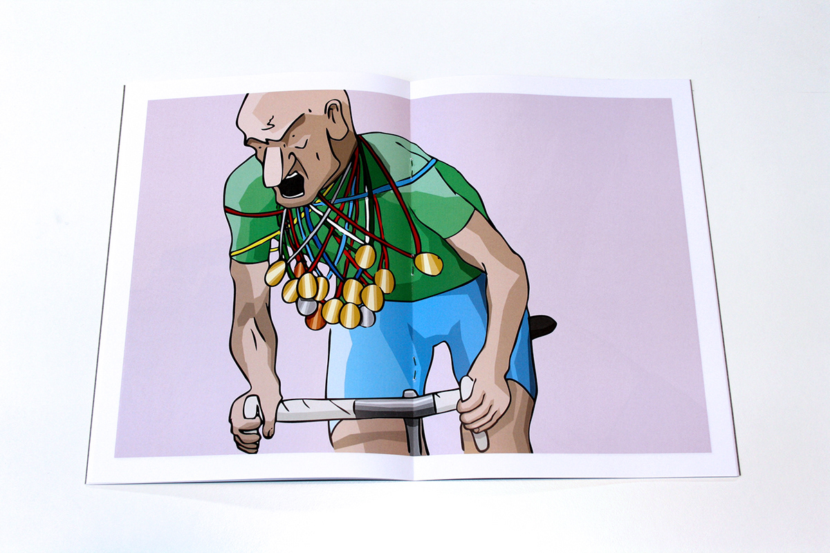 graphic novel Cycling Bike pantani pressure doping print cycle race tour the france