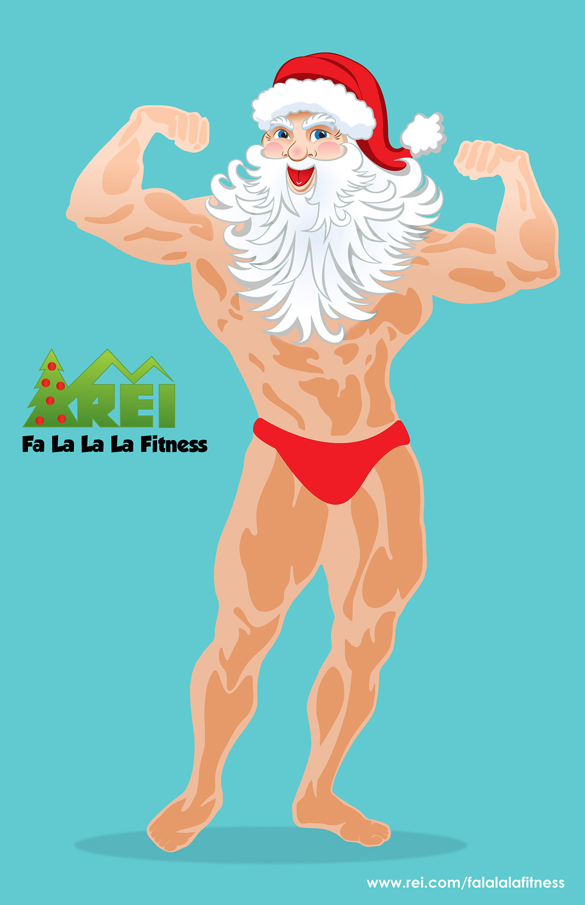 Rei fitness santa Holiday Project color