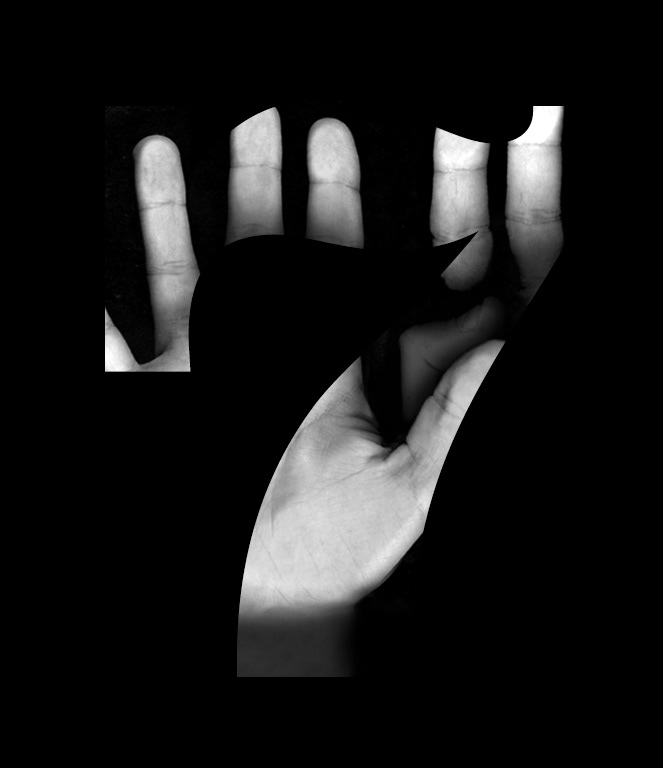 hands Clarendon black White photocopy numbers