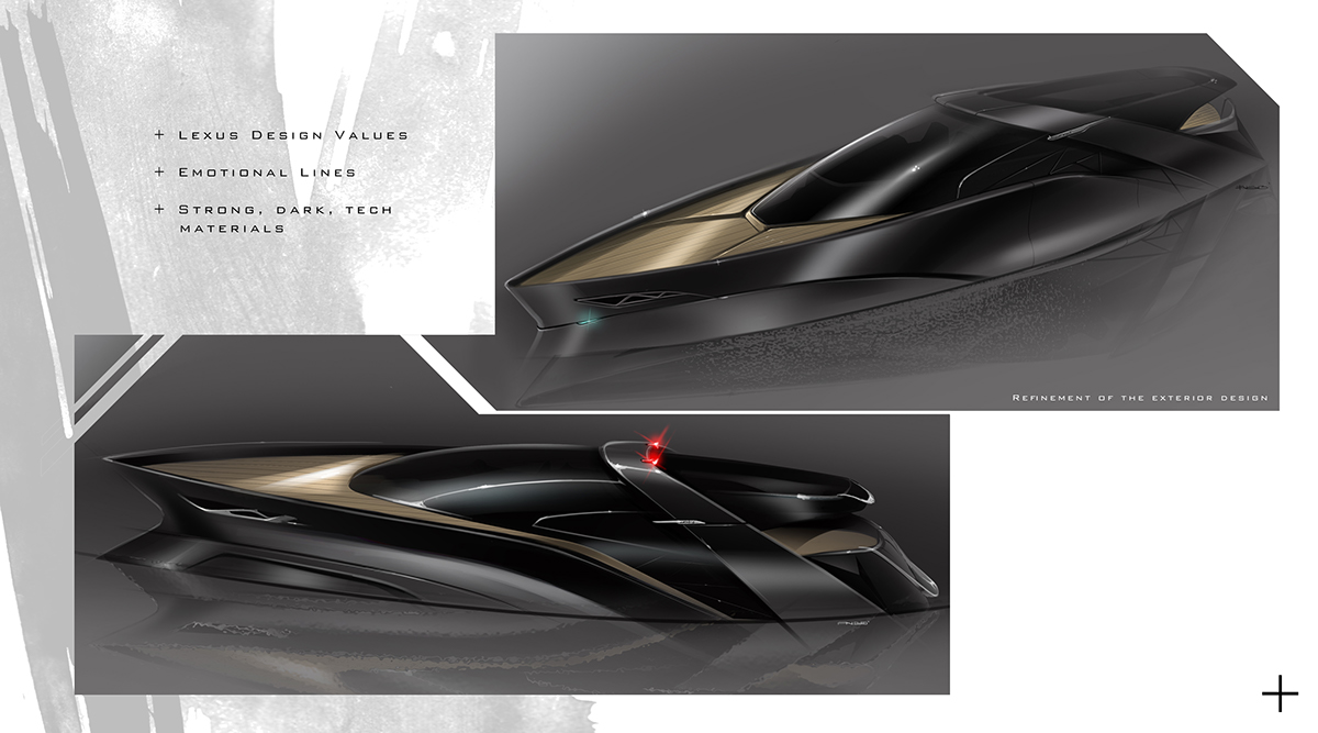 Lexus design yacht Yacht Design Style photoshop concept sketching keyshot Render concept design superyacht luxury
