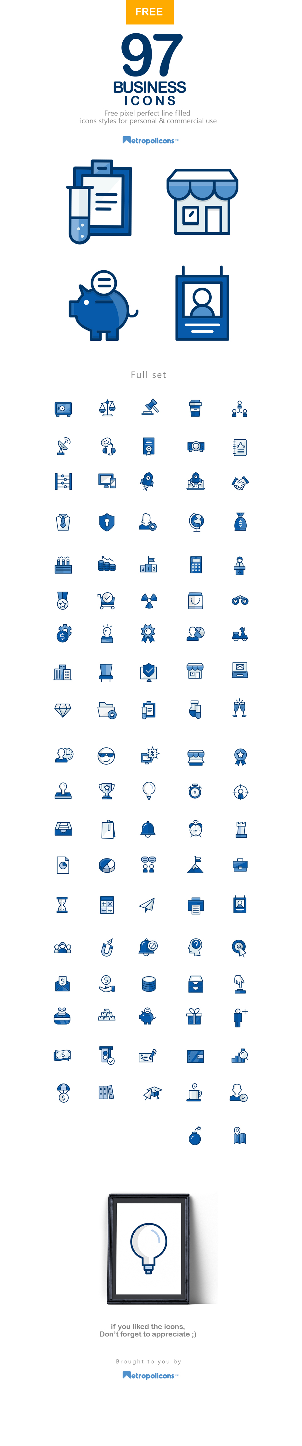 free icons line filled business metropolicons