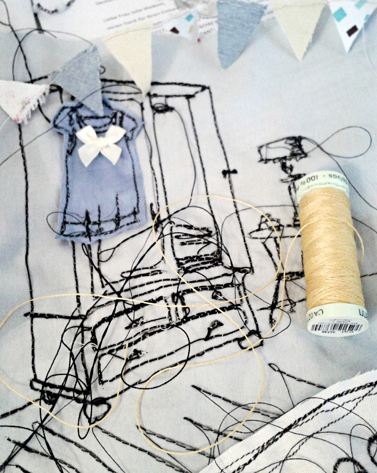  fashion sewing  sew  Illustration  sewed illustration  Nähillustration  vintage  mode  blonde  Faden  nähen  genäht handmade second hand craft
