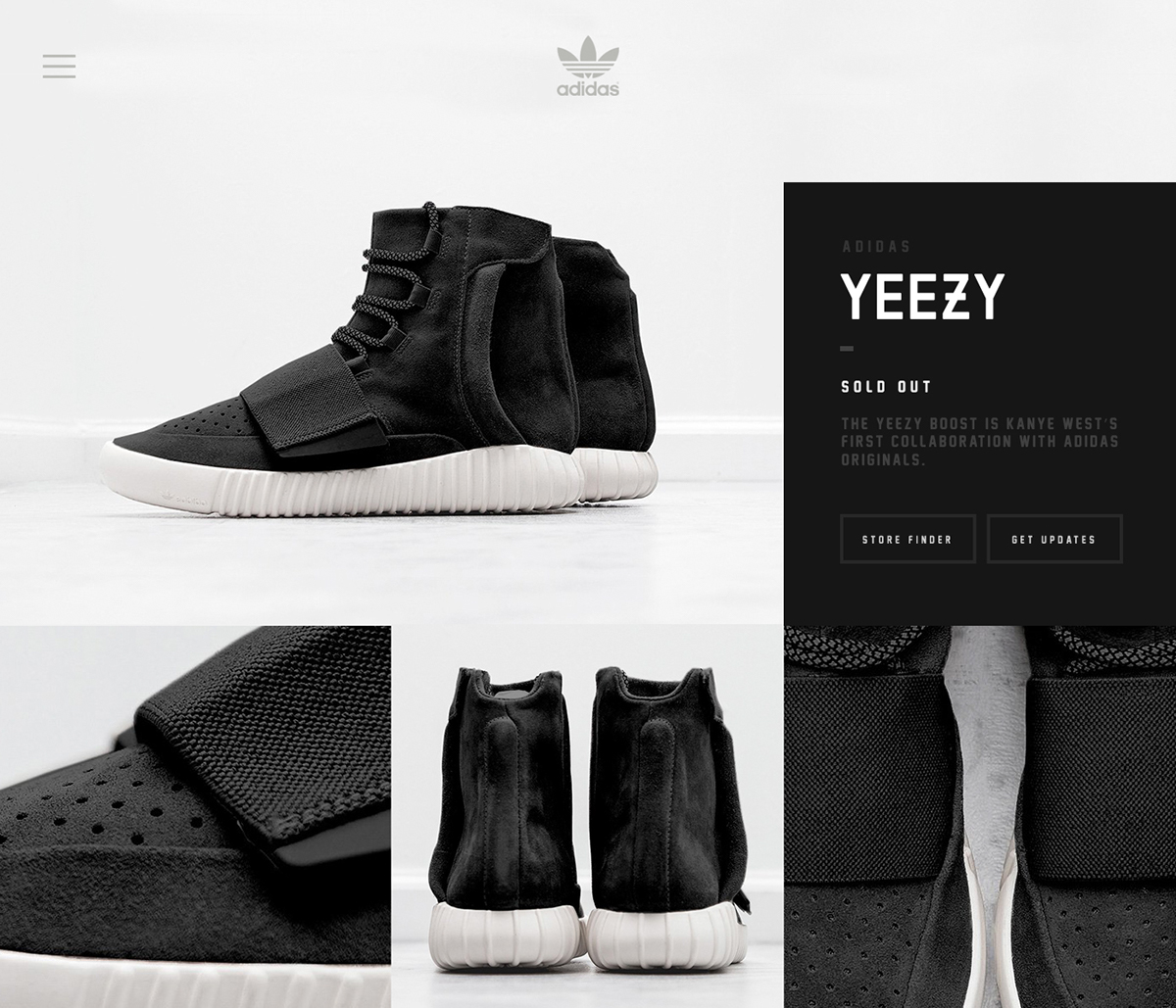 Kanye West shoes Website design UI ux yeezy adidas sneakers sneaker Web