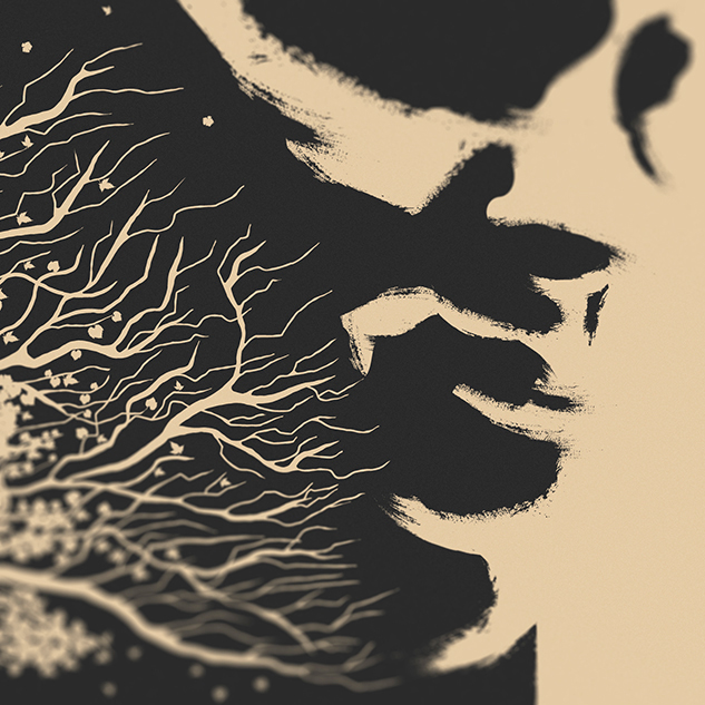 True Detective  McConaughy woody harrelson poster tv television Tree  Silhouette matthew leaves face yellow king