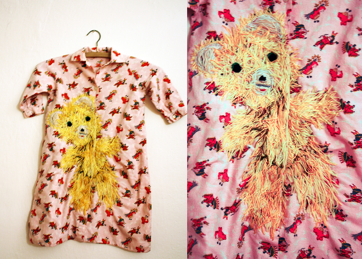 bear children shirt hare toy textile design