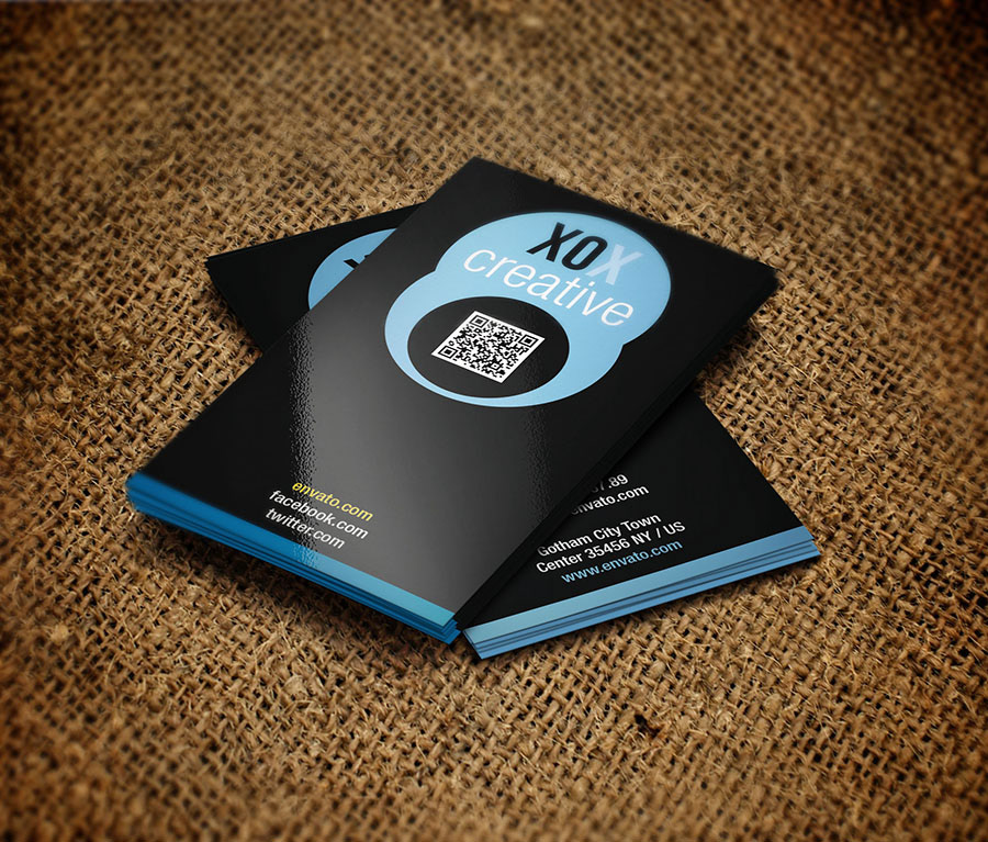 blue business card black grey elegant unique card