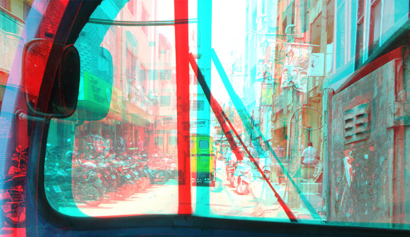 photoshop anaglyph 3D Three Dimension three dimensional grey routes SHIVAJINAGAR bangalore research traffic Transport road invisible city