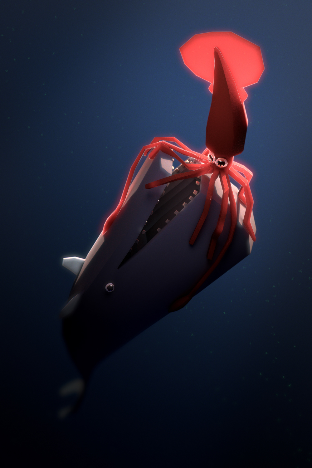 giant squid spermwhale fight deep sea Abyss