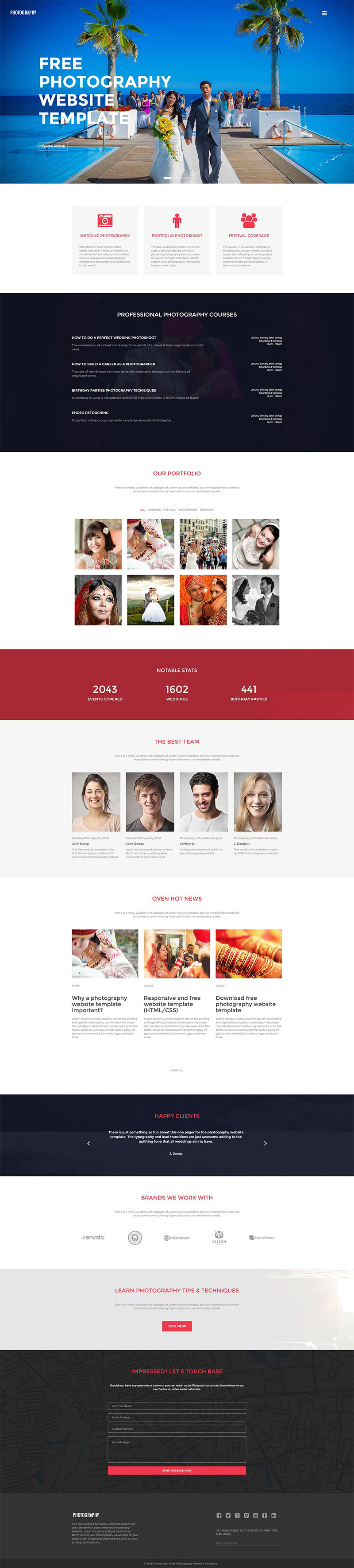 HTML Website template download freebies Responsive wedding photographer css3 html5