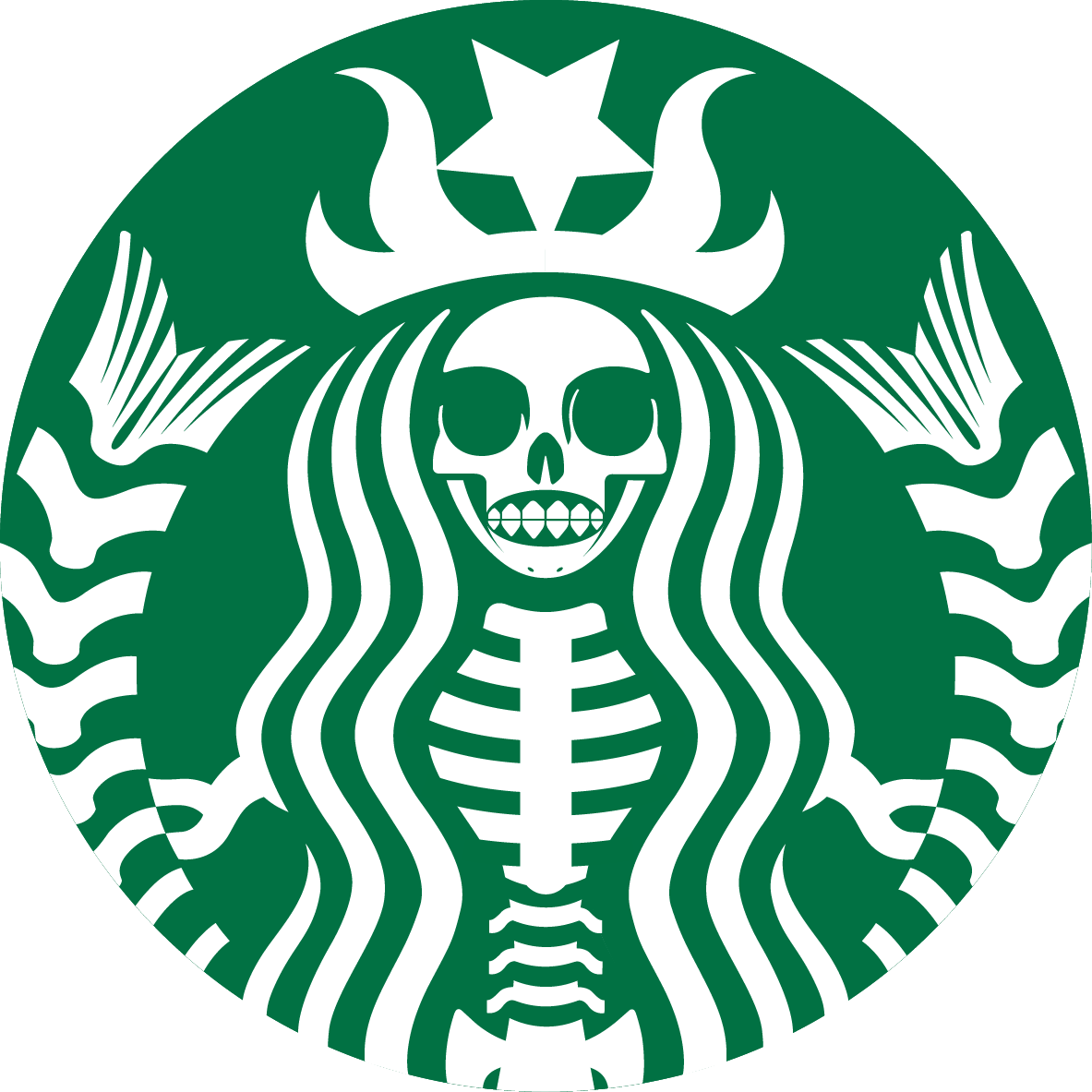 starbucks Coffee black metal stickers design ILLUSTRATION  brand