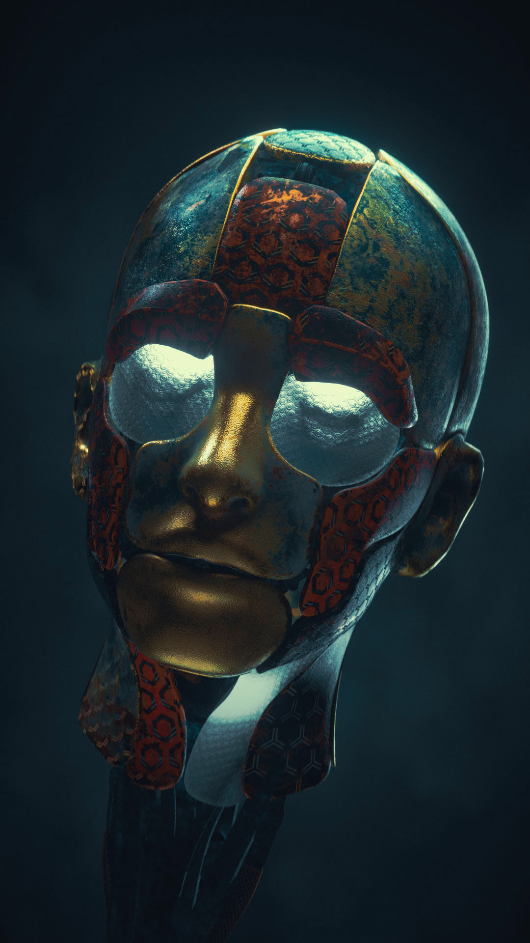 android Cyborg future tech goddess mecha robot head  robot