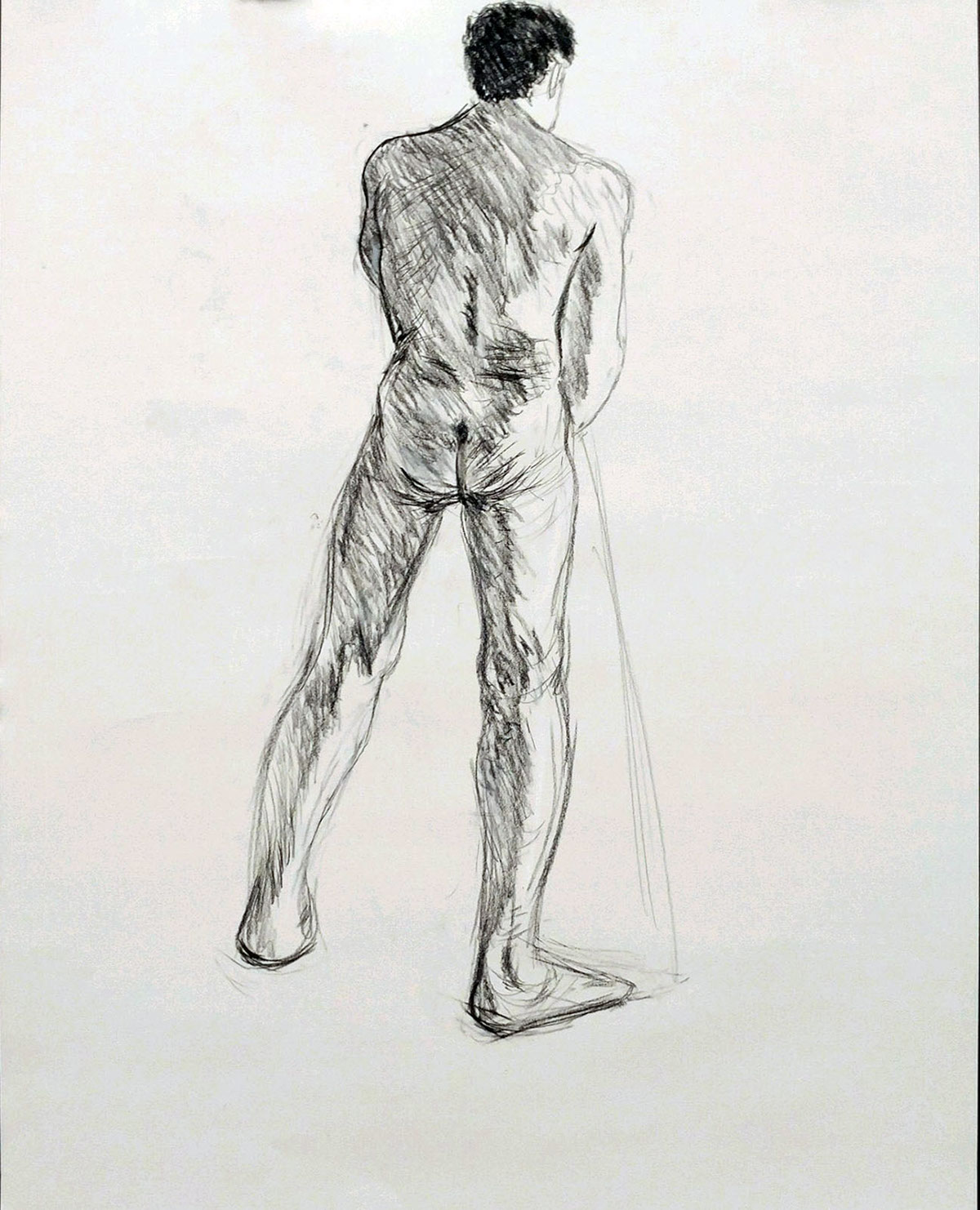 standing rearview Figure Drawing male figure