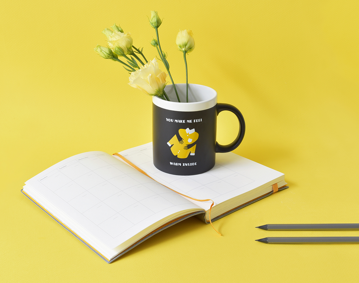 product cup cactus dress design yellow Mug  merchandise green notebook