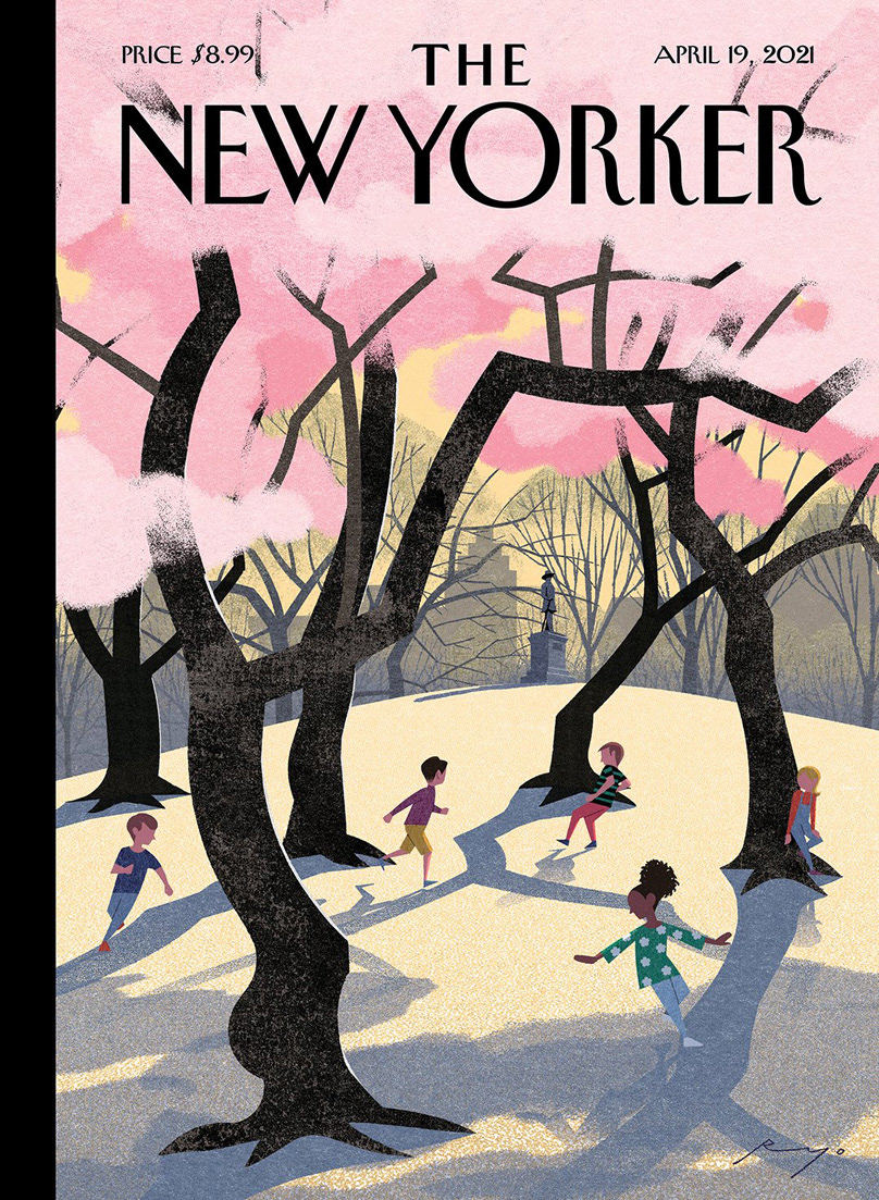 Central Park Cherry Blossom Cherry blossoms children Landscape New York NY spring The New Yorker