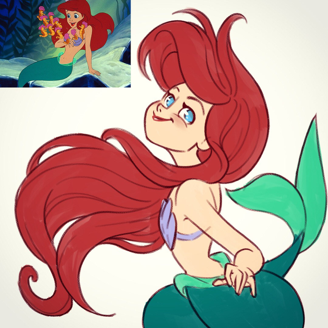 mermay mermaid ARIEL disney animation  movie fanart