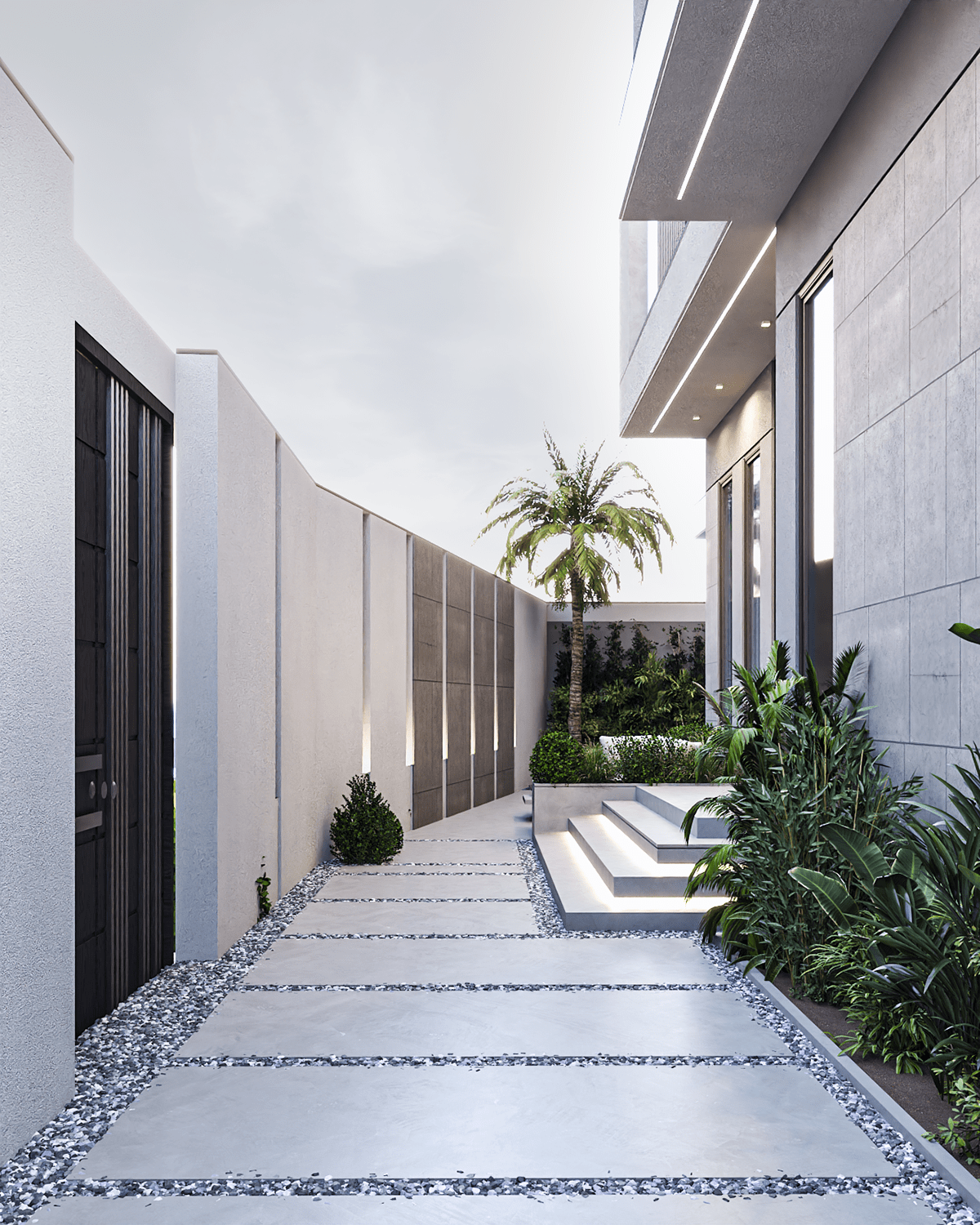 Villa villa design Facade design modern exterior Landscape architecture visualization Saudi Arabia
