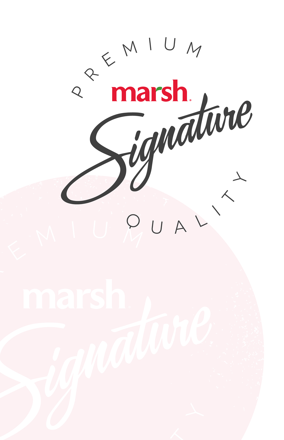 Supermarket Grocery marsh signature produce bakery meat logo identity marketing   Icon Signage