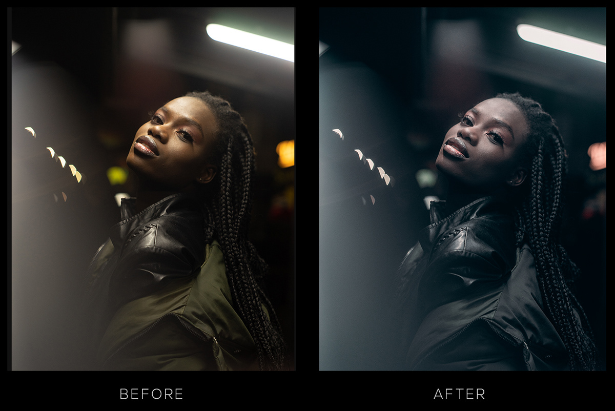 adobe dark lightroom night Photography  portrait presets Street tones