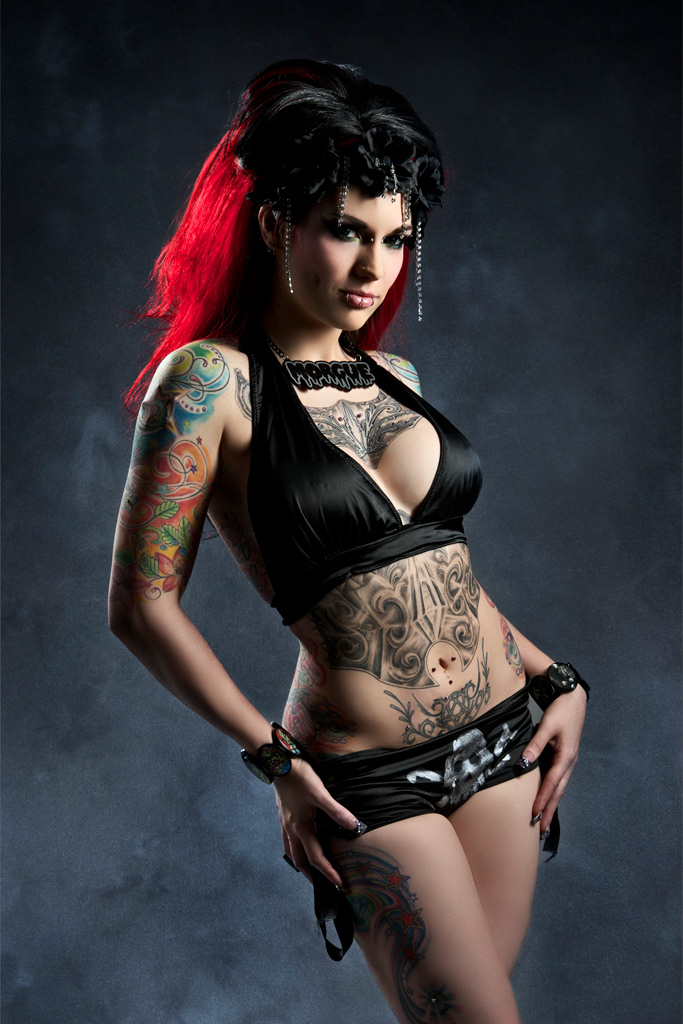 Tattooed Fit Alt Gamer Girl Models in Angel Lingerie 8x 10 in Glossy Photo  Print