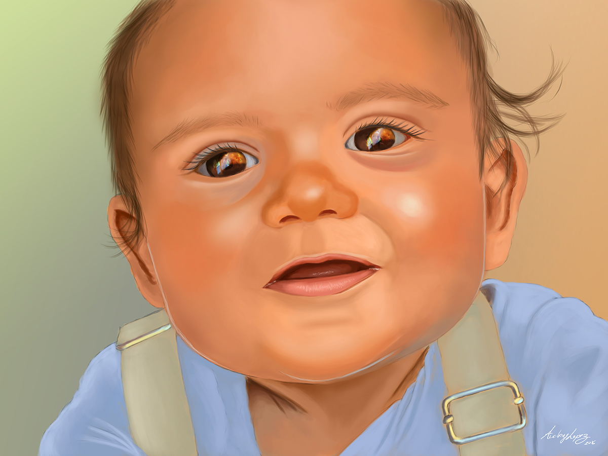 portrait baby child digital painting digitalart wahya audrey lopez photoshop speed painting