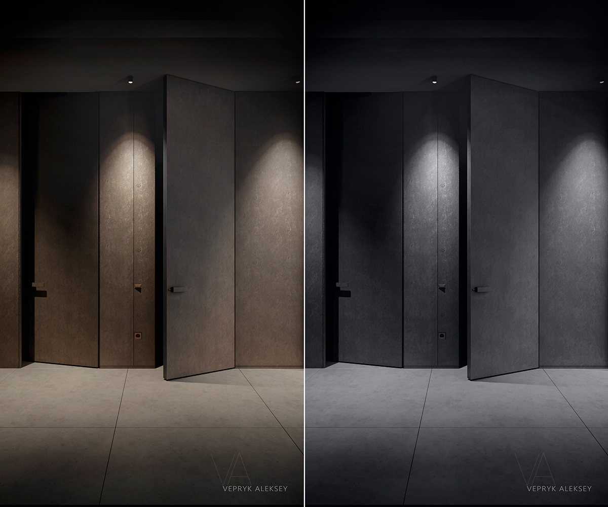 визуализация цифровое искусство рендер  3d interior doors minimalism