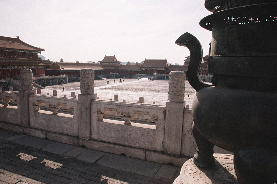 beijing china peking zhangguo forbidden city stone old antique emperor building close