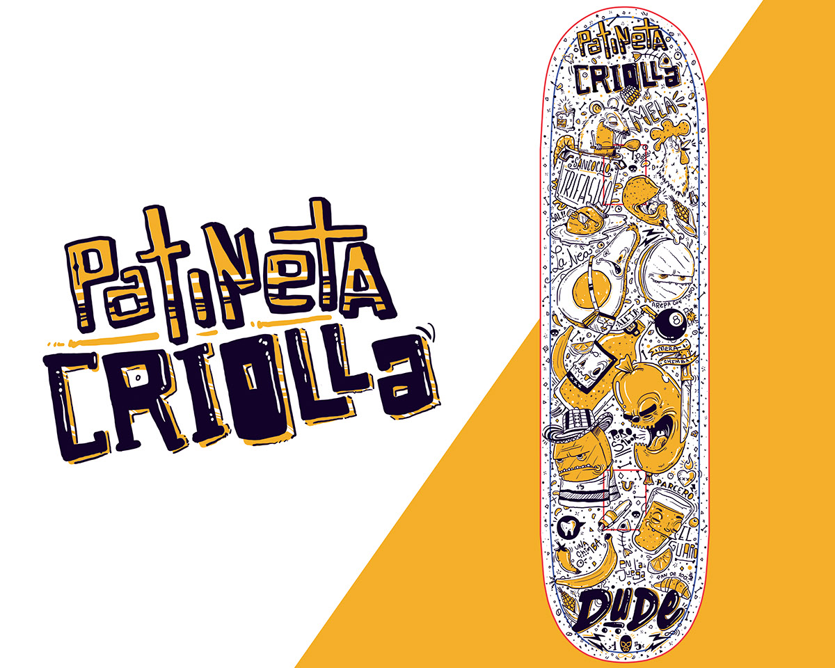 guacala colectivo guacala skate skateboarding Character monster Behance Cali patineta pattern design art