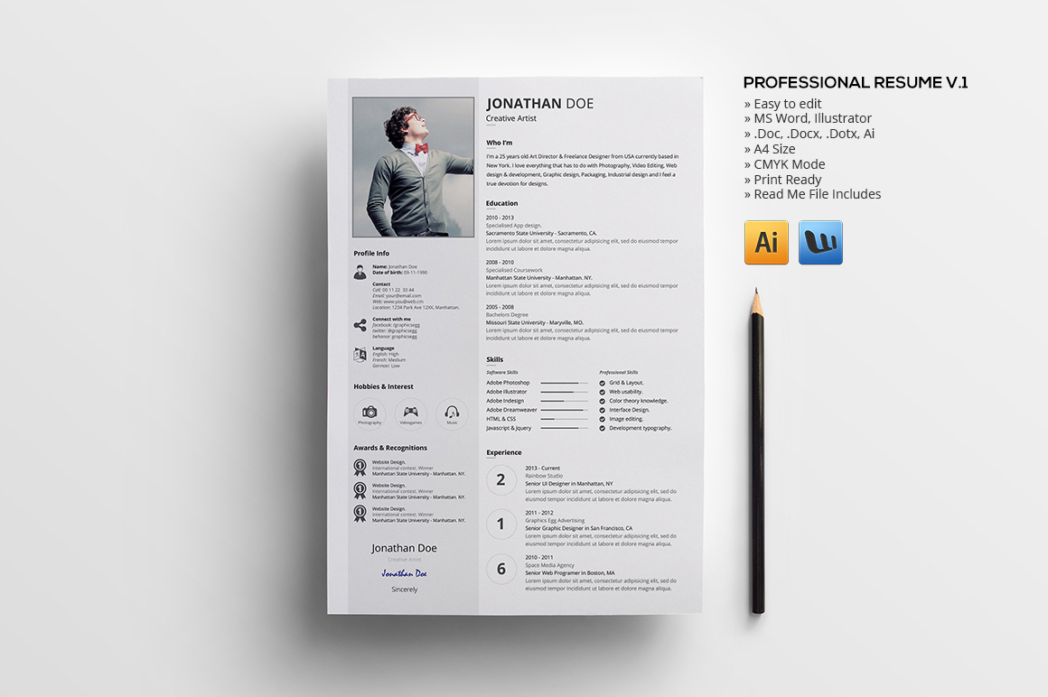 Resume CV professional graphics egg