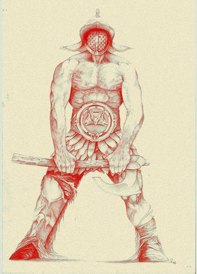 pencil ILLUSTRATION  fantasy Gladiators Scifi Rome fine art
