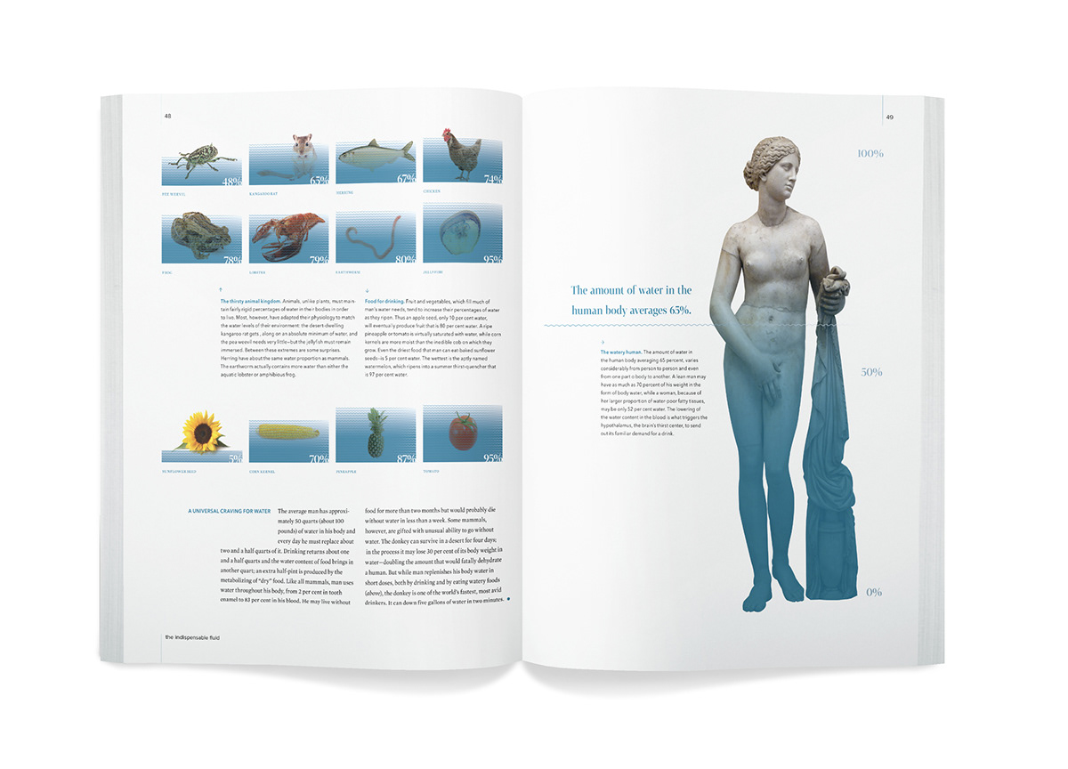 water TIMELIFE book blue diagram 3D Cinema Minimalism